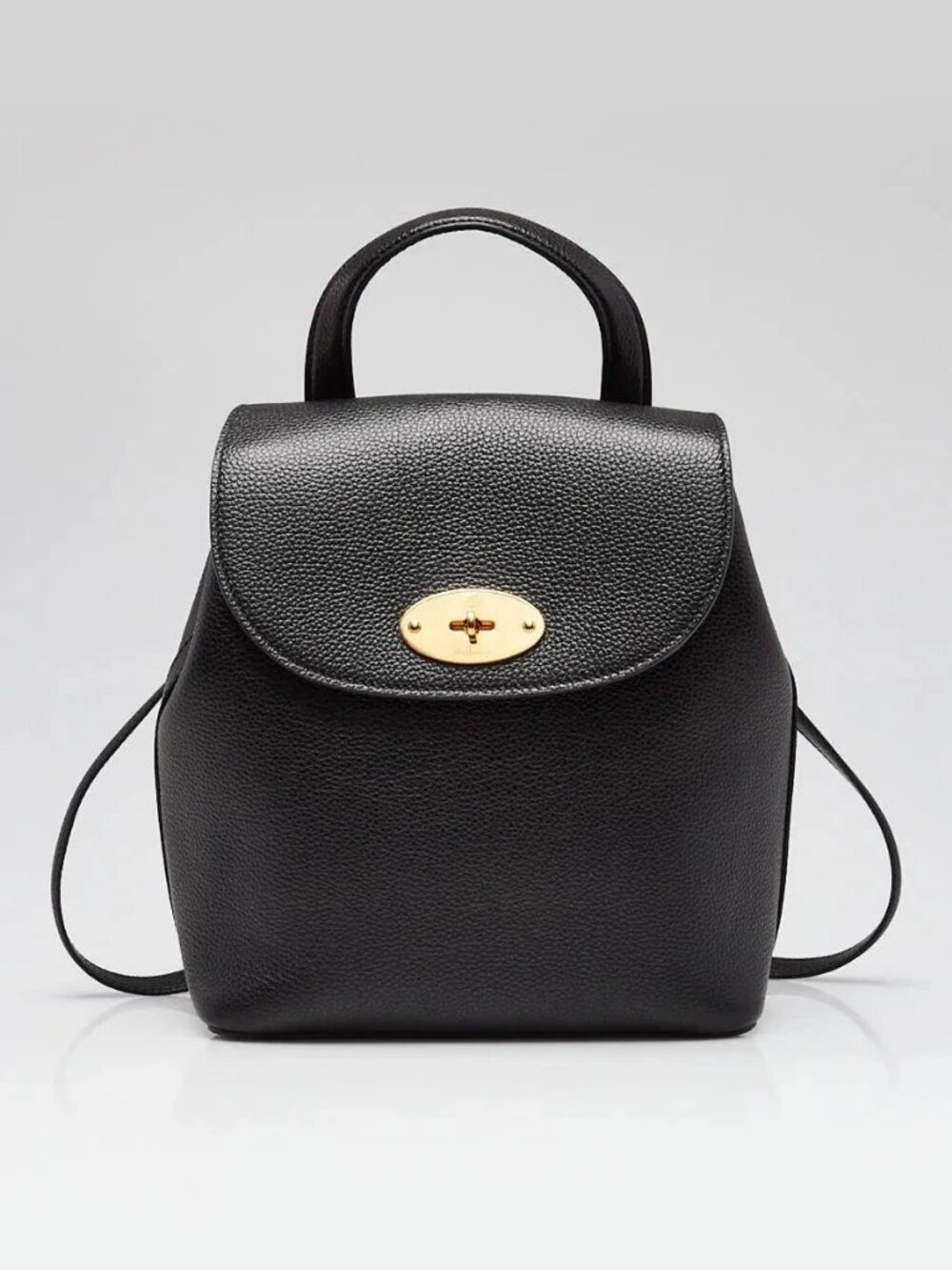 Mulberry Black Pebbled Leather Bayswater Mini Backpack Bag